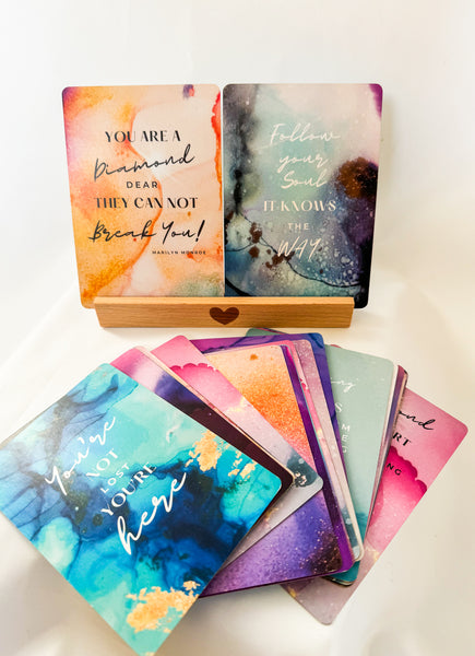 Affirmation Card Deck & Amethyst Crystal Cluster Set