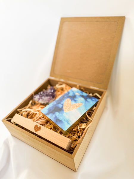 Affirmation Card Deck & Amethyst Crystal Cluster Set