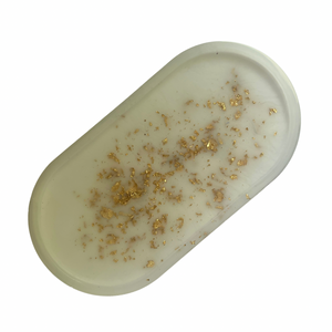 White & Gold Trinket Tray ~ jewellery dish