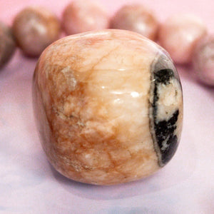 Pink Zebra Jasper Tumble Stone - Calm, Joy, Contentment, Balances Yin & Yang