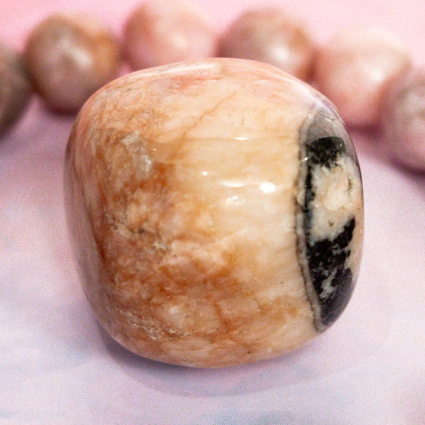 Pink Zebra Jasper Tumble Stone - Calm, Joy, Contentment, Balances Yin & Yang