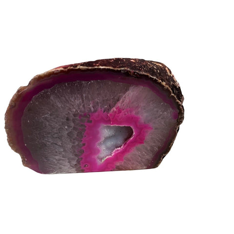 Large Pink Agate Druzy Geode Ornamental Crystal